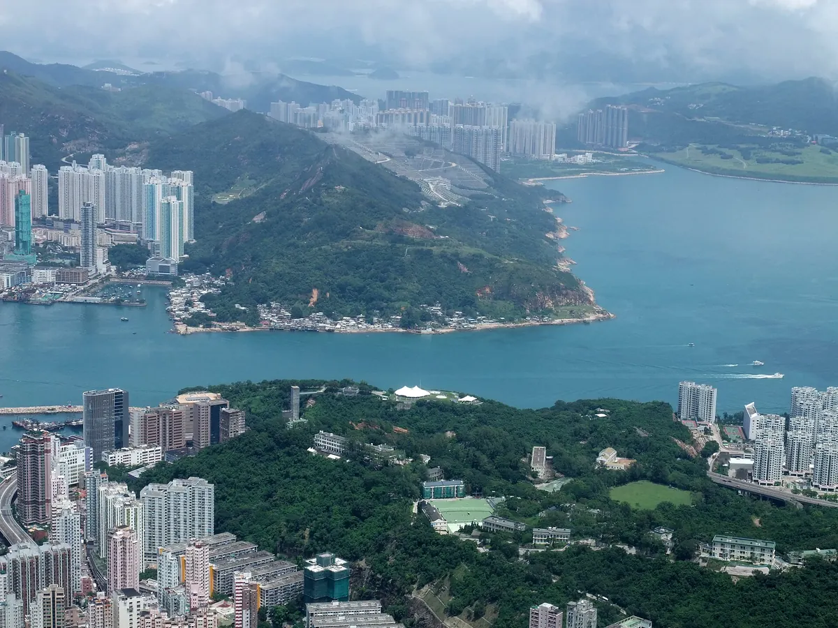 Street view through Lei Yue Mun village on the Kowloon waterfront